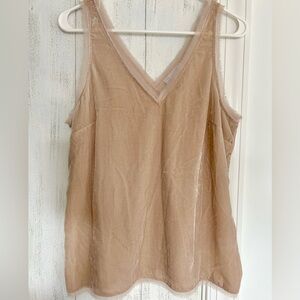Chelsea 28 velvet v-neck Women's tan sleeveless top
